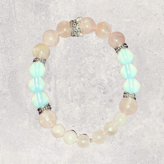 Original Rose Quartz & Opalite Beaded Bracelet