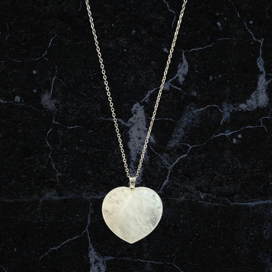 Quartz Heart Pendant Necklaces