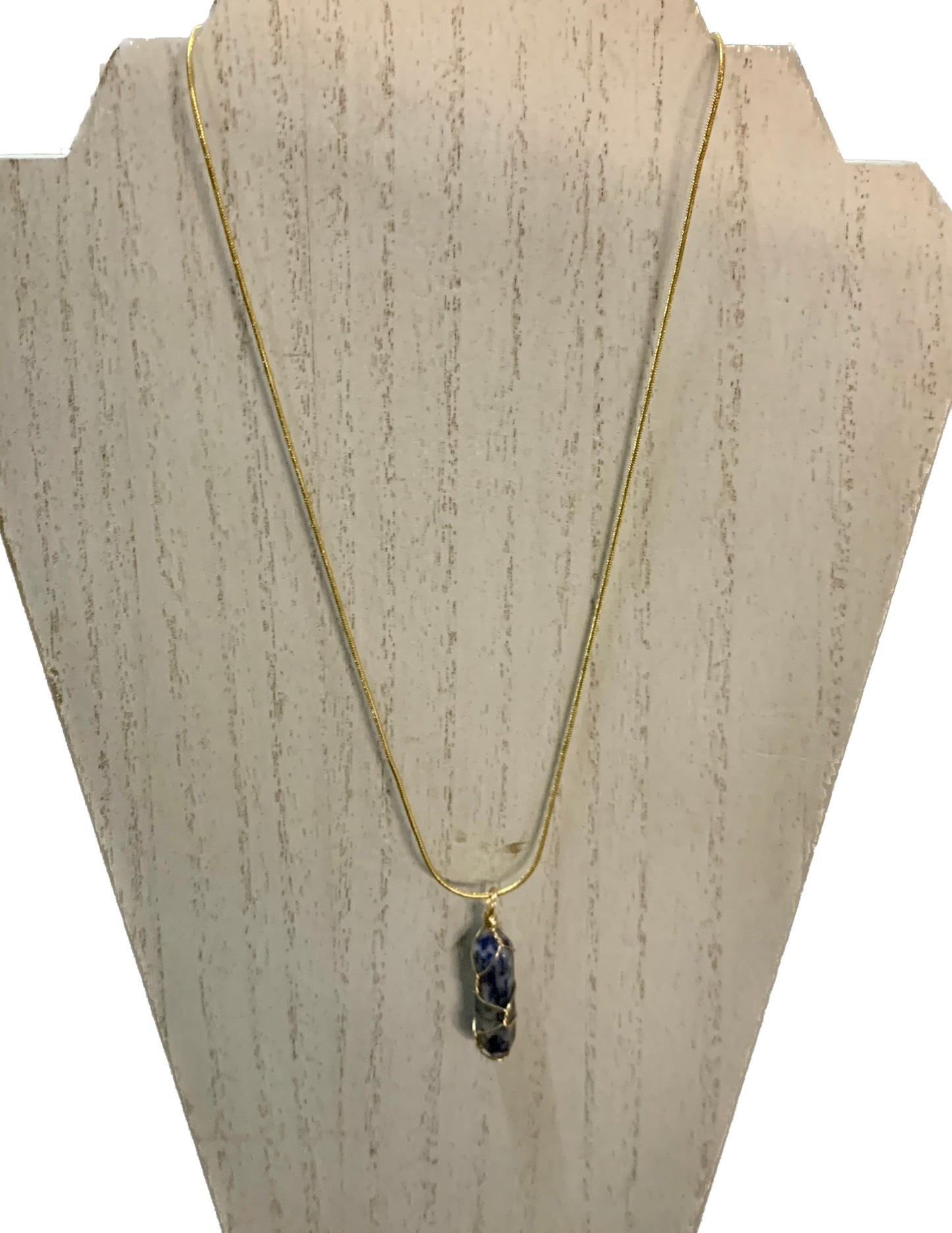 Gold Wire Wrapped Crystal Point Necklaces